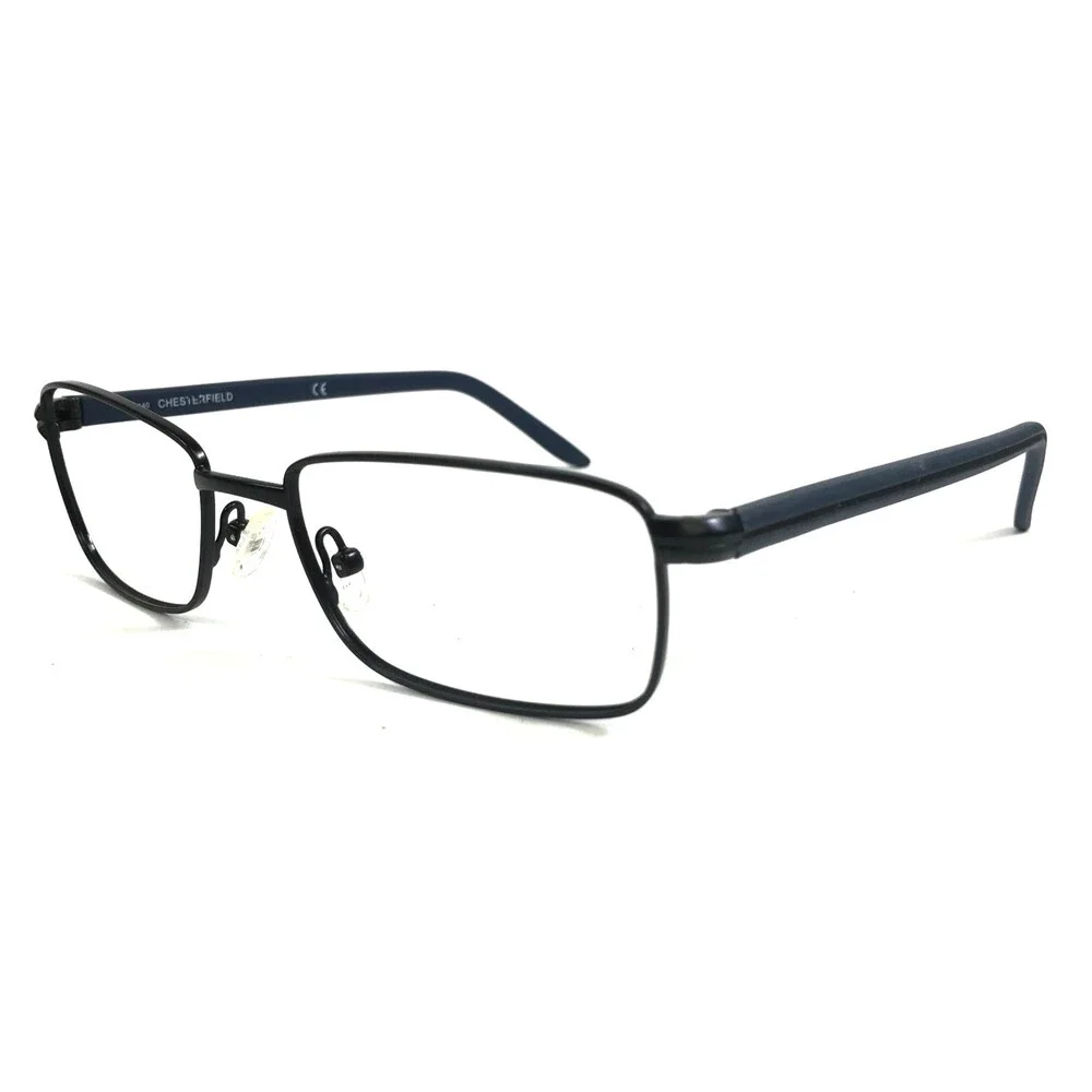 Chesterfield Eyeglasses Frame CH862 0003 Black Blue Rectangle Wire Rim 53-17-140